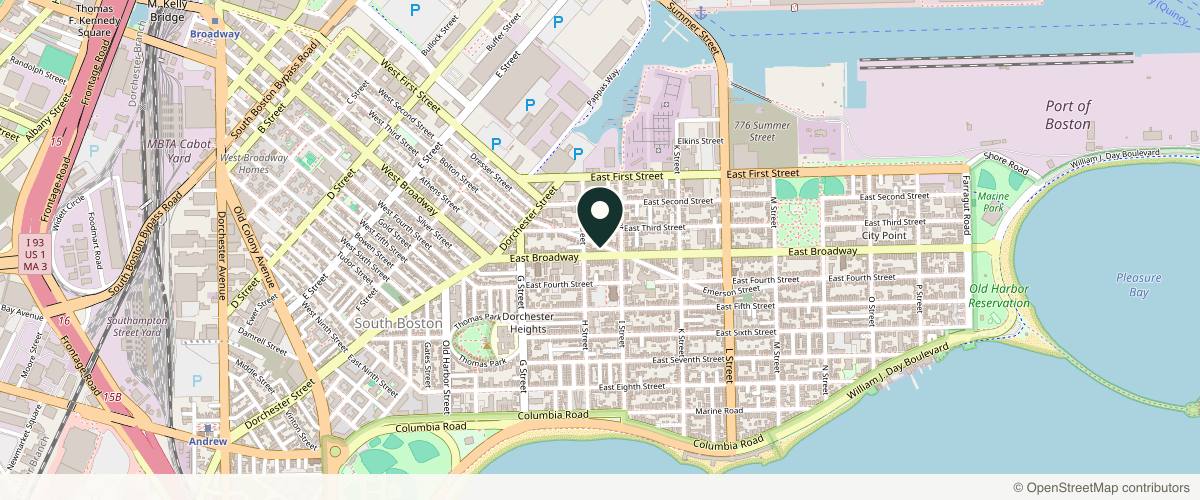 Map showing the exact location of Dollface Boston at 101 Emerson St, Boston, MA 02127, USA