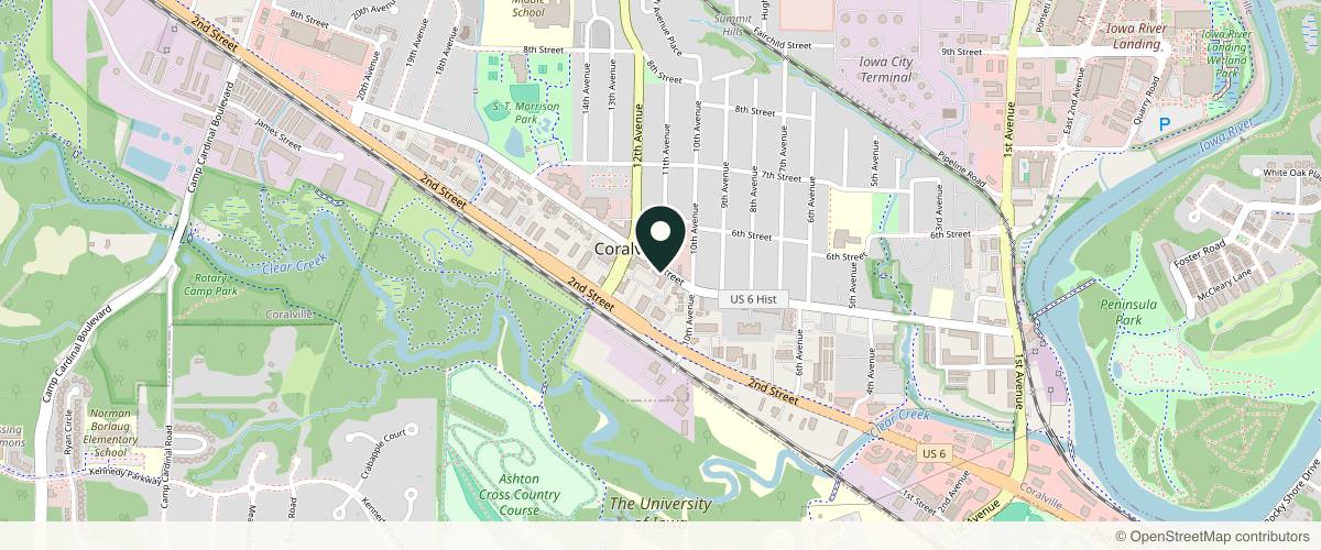 Map showing the exact location of Dr. Andrews Plastic Surgery at 1100 5th St #210, Coralville, IA 52241, USA