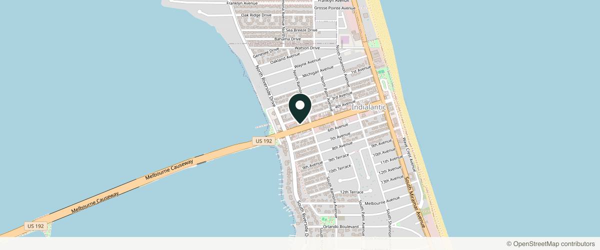 Map showing the exact location of Dr. Anita Saluja, MD, Dermatology + Plastic Surgery at 420 5th Ave, Indialantic, FL 32903, USA