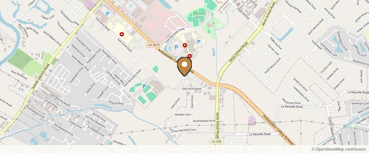 Map showing the exact location of Dr. Bennett Fontenot at 4906 Ambassador Caffery Pkwy Bldg M Suite 1, Lafayette, LA 70508, USA