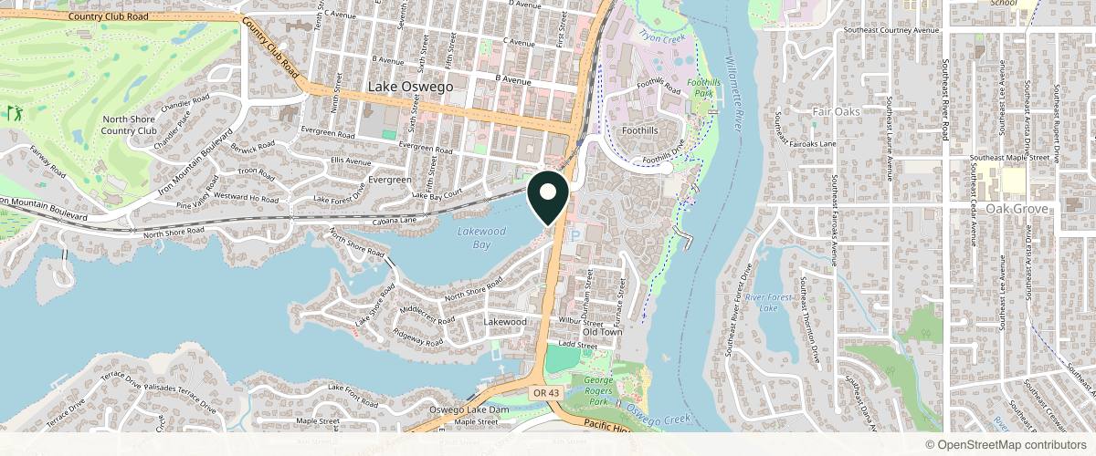 Map showing the exact location of Dr. Darm on the Lake at 8 N State St Ste 101, Lake Oswego, OR 97034, USA