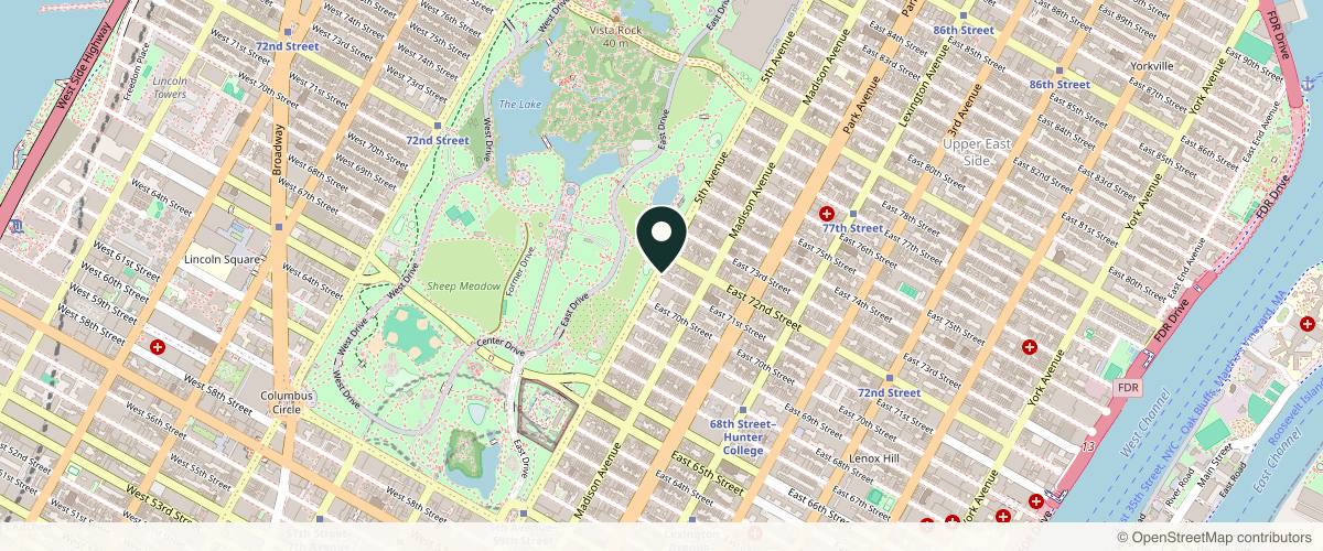 Map showing the exact location of Dr. Dennis Gross Dermatology at 900 5th Ave, New York, NY 10021