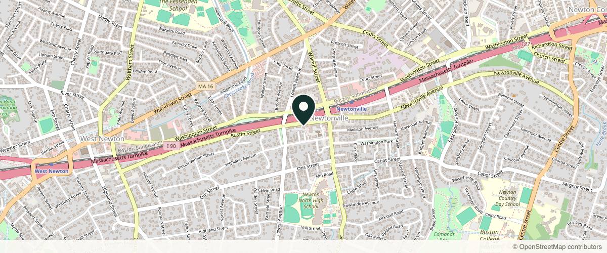 Map showing the exact location of Dr. Hong Med Spa at 46 Austin St Ste 301, Newton, MA 02460, USA