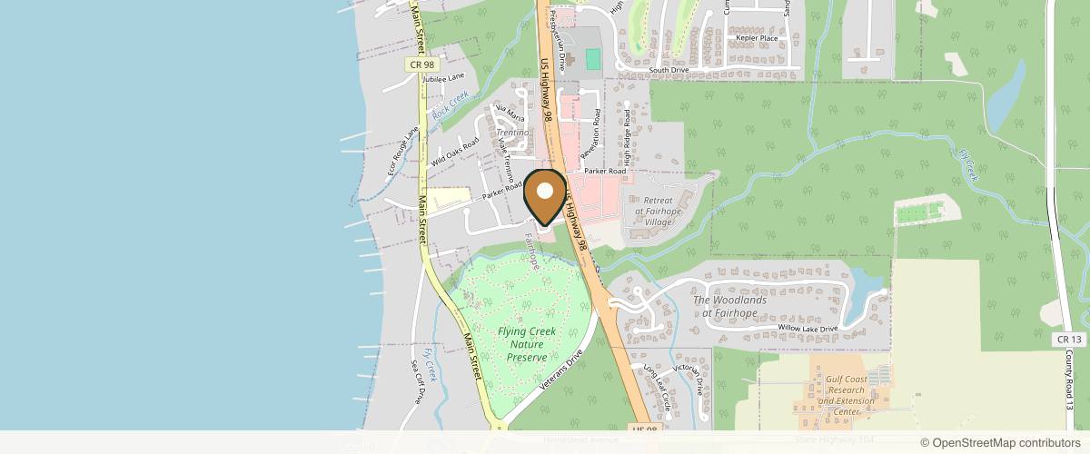 Map showing the exact location of Dr. James Koehler at 7541 Cipriano Ct, Fairhope, AL 36532, USA