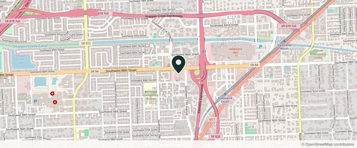Map showing the exact location of Dr. Kristin Haushalter at 7700 N Kendall Dr #200, Miami, FL 33156