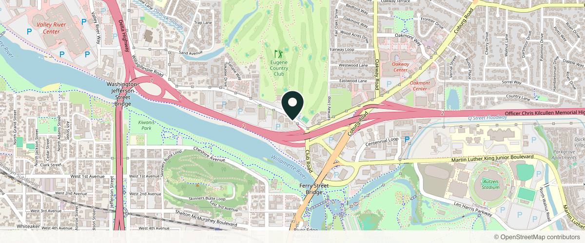 Map showing the exact location of Dr. Lee B. Daniel Aesthetic Plastic Surgery & Medspa at 244 Country Club Rd, Eugene, OR 97401, USA