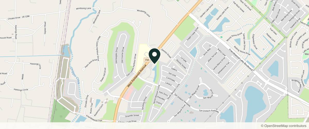 Map showing the exact location of Dr T MedSpa at 2111 W Parkwood Ave Ste 113, Friendswood, TX 77546, USA