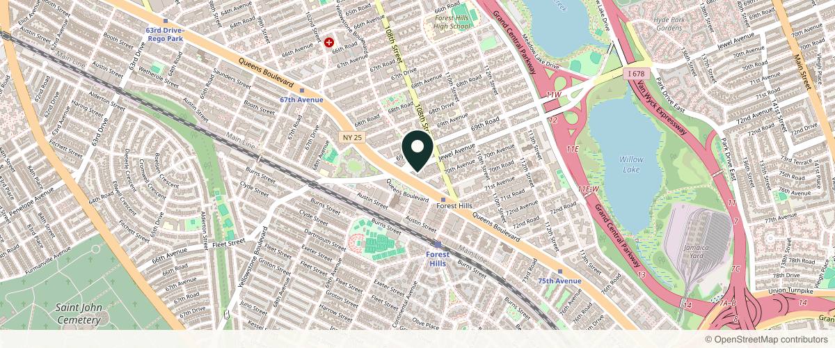 Map showing the exact location of Dr V's Med-Spa at 106-15 Queens Blvd # B15, Forest Hills, NY 11375, USA
