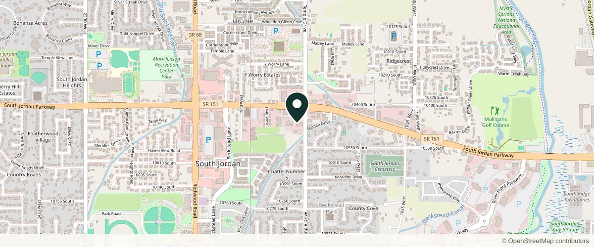 Map showing the exact location of Draper Dermatology at 1325 S Jordan Pkwy W Ste 103, South Jordan, UT 84095