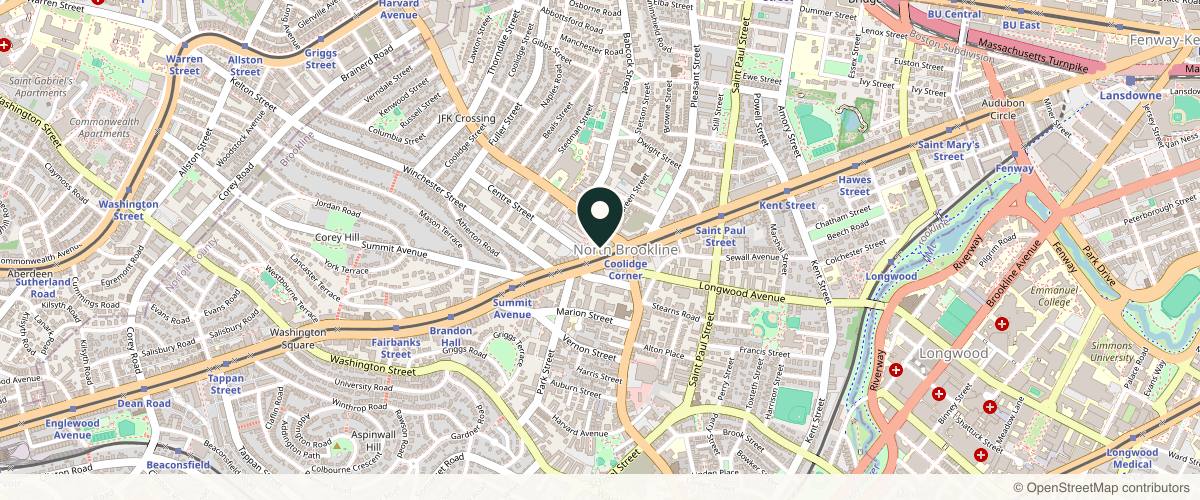 Map showing the exact location of Dream Spa Medical at 1340 Beacon St, Brookline, MA 02446, USA