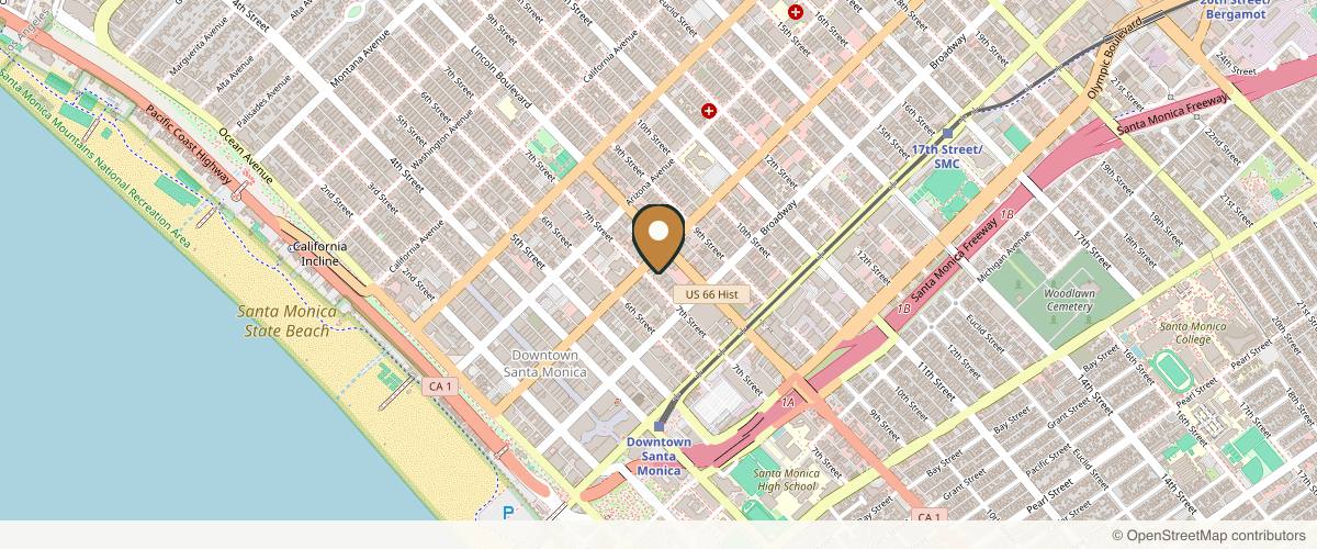 Map showing the exact location of Dripology at 1411 7th St #120, Santa Monica, CA 90401, USA