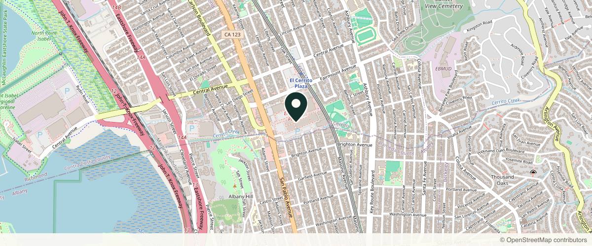 Map showing the exact location of Drop of Paradise at 460 El Cerrito Plaza #24, El Cerrito, CA 94530, USA