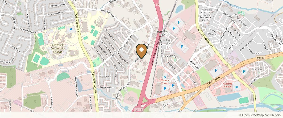Map showing the exact location of DSF Cosmetic and Medical Dermatology, Diane S. Ford MD at 68 Thomas Johnson Dr STE C, Frederick, MD 21702, USA
