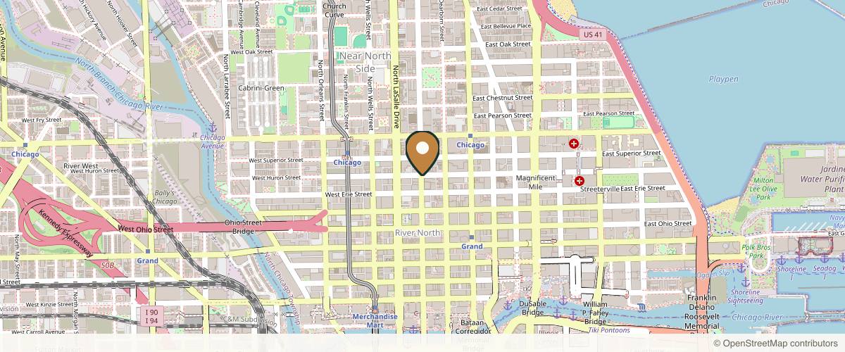 Map showing the exact location of Dvida Spa | Med Spa Services 60654 at 677 N Clark St, Chicago, IL 60654, USA