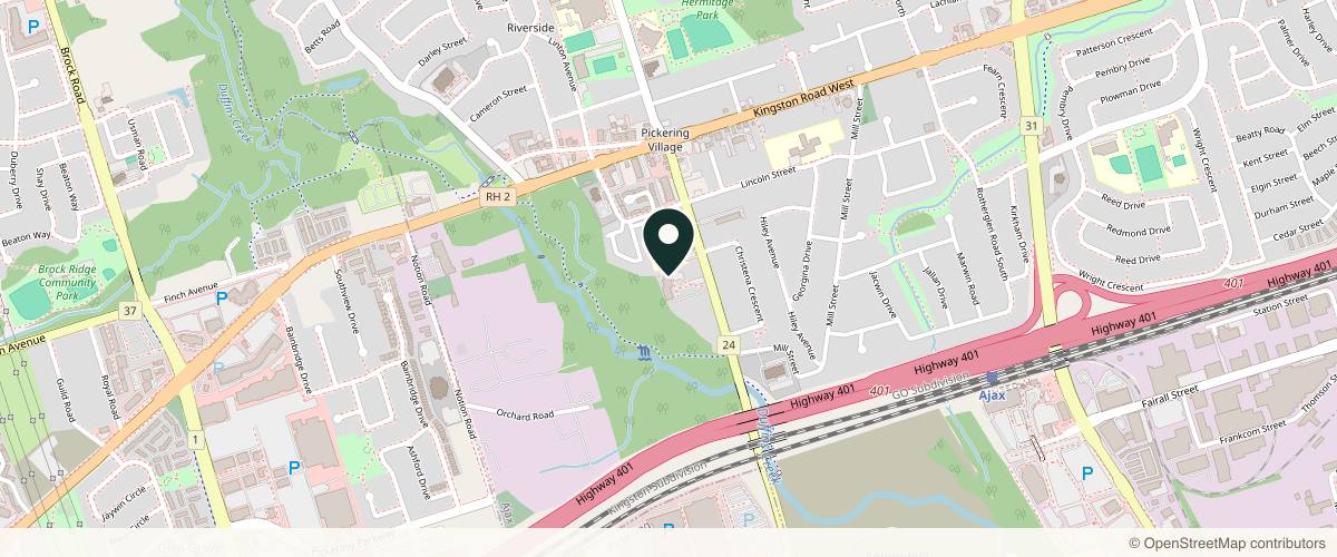 Map showing the exact location of Dynasty Aesthetics at 92 Church St S Ste 106, Ajax, ON L1S 6B4, Canada