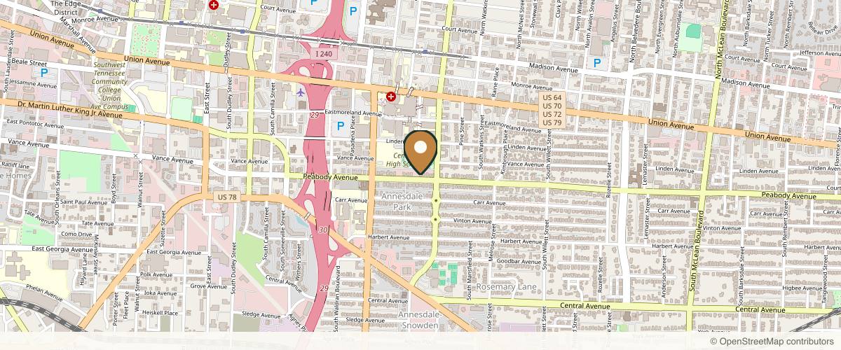 Map showing the exact location of Ease Wellness at 1314 Peabody Ave Suite 9, Memphis, TN 38104, USA