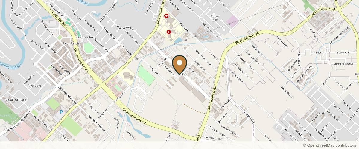 Map showing the exact location of Eden Day Spa at 218 Rue Louis XIV Ste A, Lafayette, LA 70508, USA