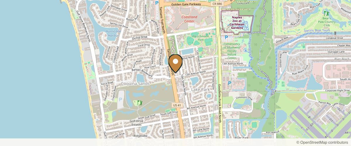 Map showing the exact location of EDEN MED SPA at 1250 Tamiami Trl N Unit 101, Naples, FL 34102, USA