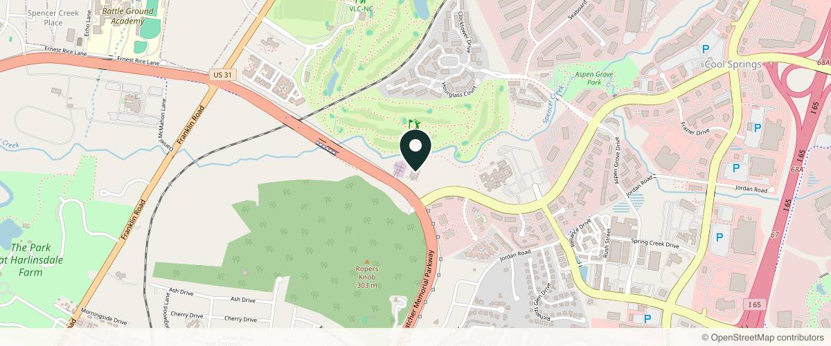 Map showing the exact location of Edge Peptide Therapy at 125 Cool Springs Blvd Ste 280, Franklin, TN 37067, USA