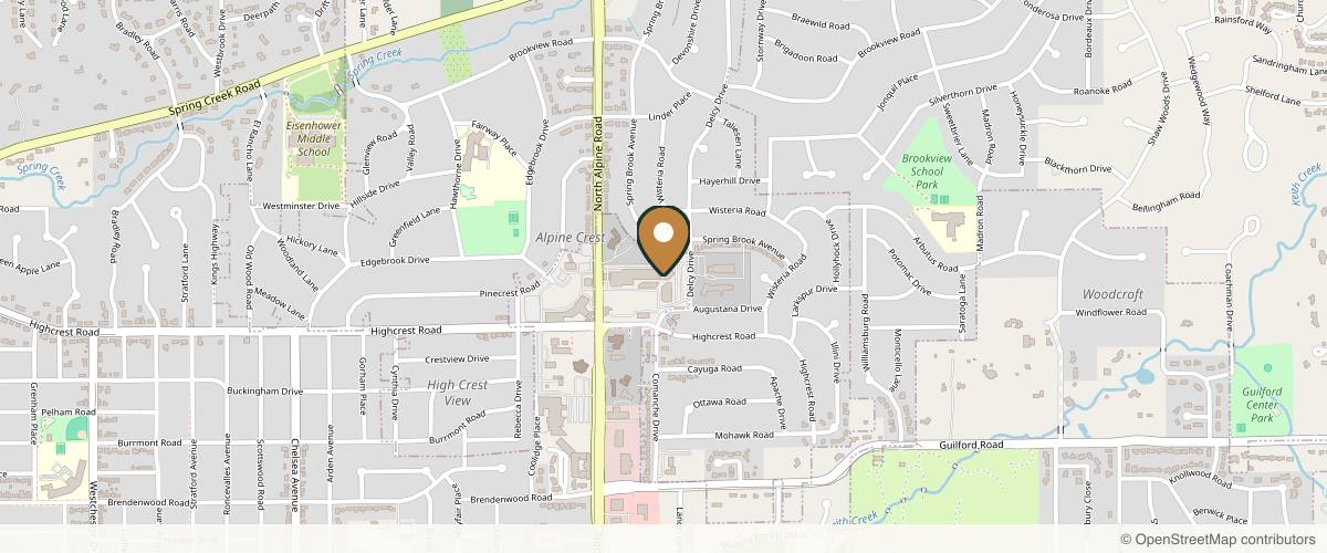 Map showing the exact location of Edgebrook Dermatology at 1639 N Alpine Rd #360, Rockford, IL 61107, USA