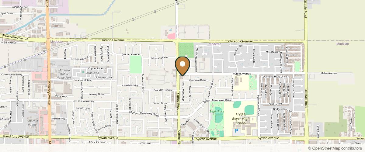 Map showing the exact location of Ego Beauty & Wellness Defined at 1300 Mable Ave Ste C, Modesto, CA 95355, USA