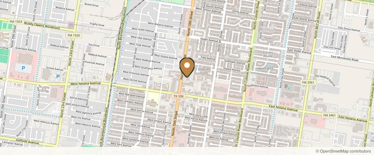 Map showing the exact location of Elan Medical Aesthetics at 4300 N 10th St b, McAllen, TX 78504, USA