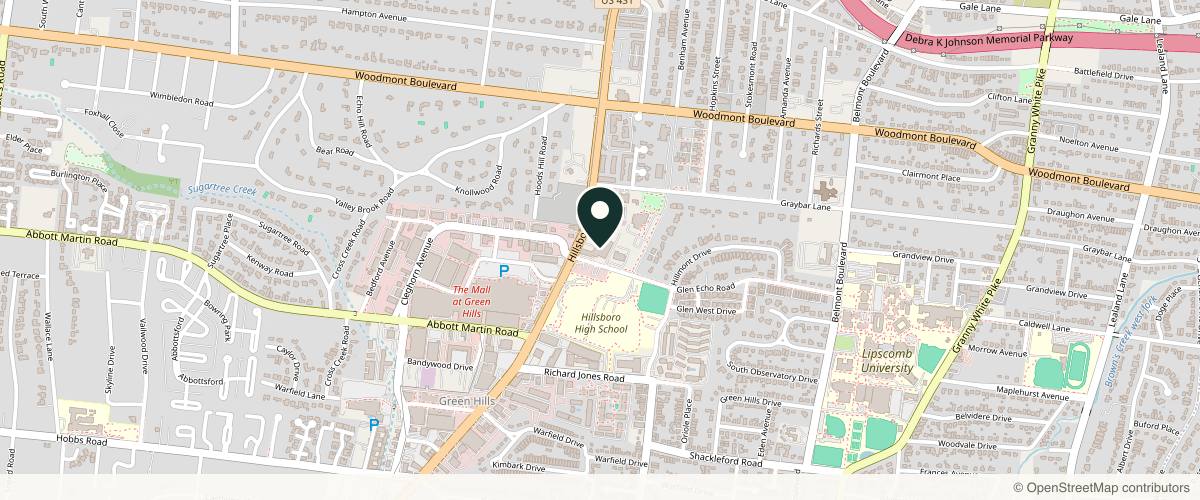 Map showing the exact location of Elan Skin & Laser Med Spa of Nashville at 3750 Hillsboro Pike, Nashville, TN 37215, USA