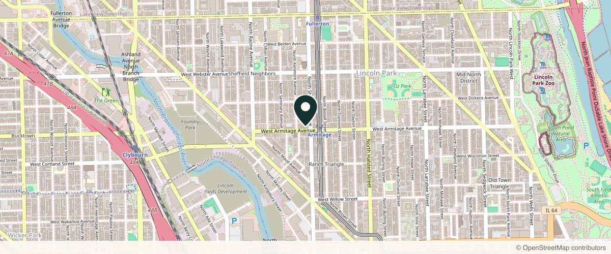 Map showing the exact location of Elase Med Spa at Upper Level, 1006 W Armitage Ave, Chicago, IL 60614, USA
