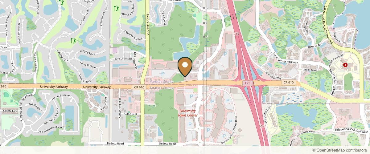 Map showing the exact location of Elase Medical Spa - Sarasota at 8204 Tourist Center Dr, Bradenton, FL 34201, USA