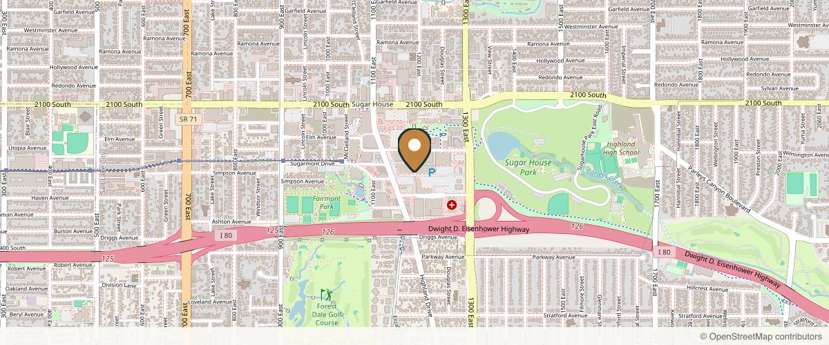 Map showing the exact location of Elase Medical Spa - Sugarhouse at 2236 S 1300 E D4, Salt Lake City, UT 84106, USA