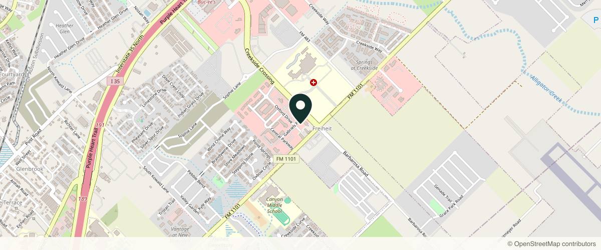 Map showing the exact location of Elect Dermatology at 2154 Gabriels Pl #103, New Braunfels, TX 78130, USA