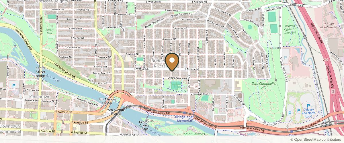 Map showing the exact location of Elegance Medispa at 124 8 St NE, Calgary, AB T2E 1M2, Canada