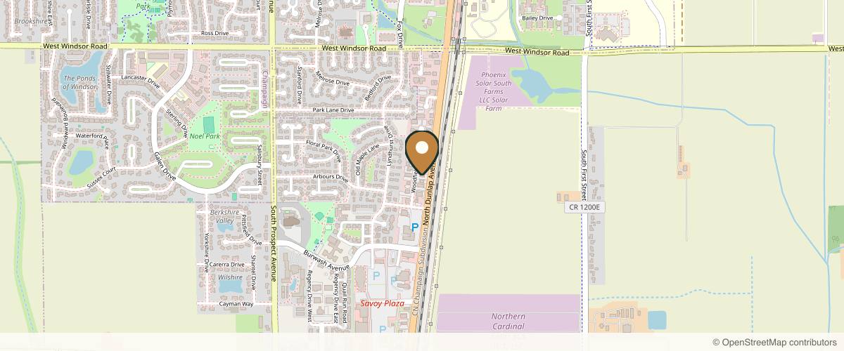 Map showing the exact location of Elegant Beauty MedSpa at 1804 Woodfield Dr, Savoy, IL 61874, USA