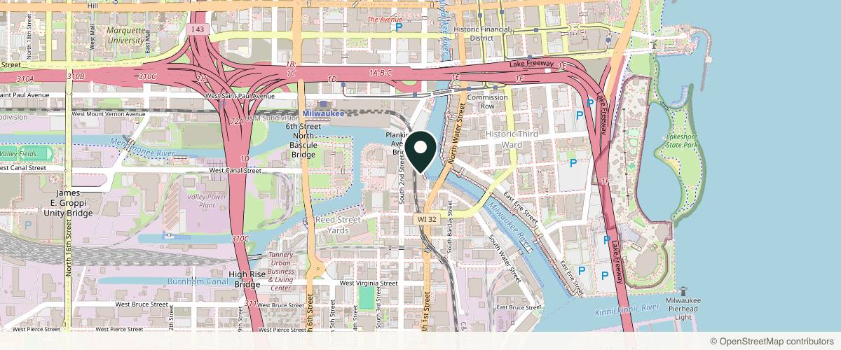 Map showing the exact location of Elevate + Co. at 106 W Seeboth St Unit 204-1, Milwaukee, WI 53204, USA