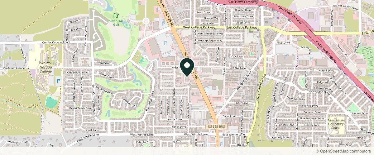 Map showing the exact location of Elevate Health BHRT & Weight Loss at 2874 N Carson St Ste 127, Carson City, NV 89706, USA