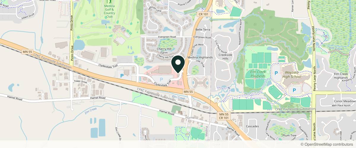 Map showing the exact location of Elevate Med Spa at 212 Clydesdale Trail Suite 1030, Medina, MN 55340, USA