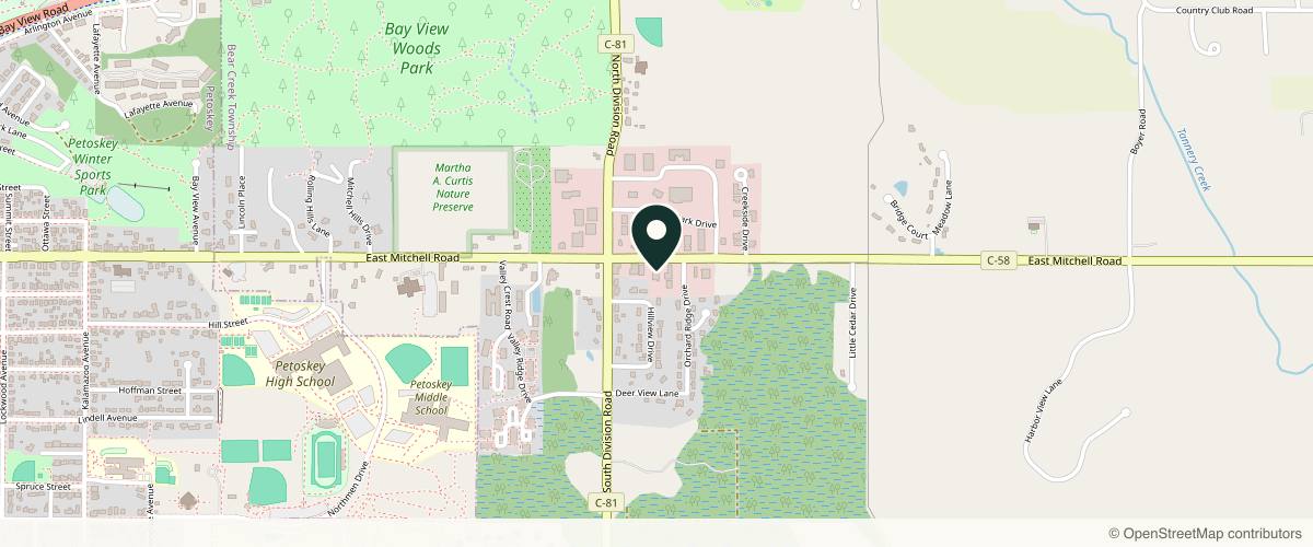 Map showing the exact location of Elevate Medical Aesthetics and Wellness at 2230 E Mitchell Rd Ste 1A, Petoskey, MI 49770, USA