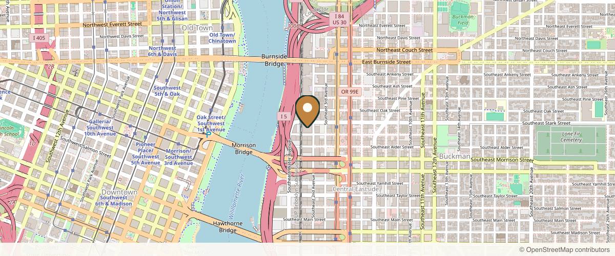 Map showing the exact location of Elevated Aesthetics with Elana at 107 SE Washington St #145, Portland, OR 97214, USA