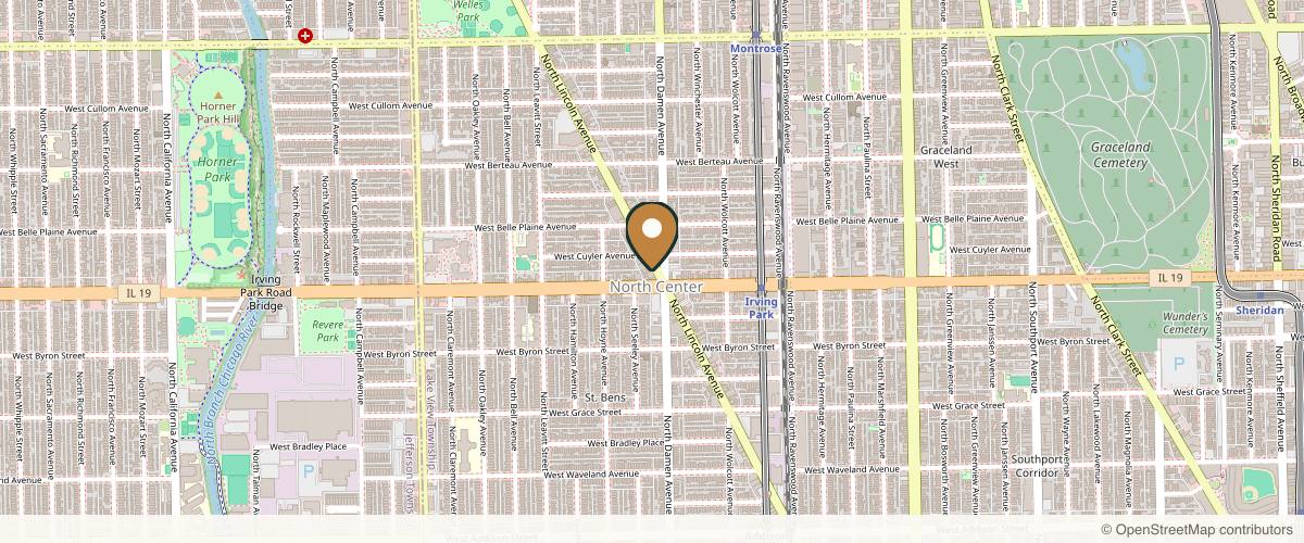 Map showing the exact location of Elevated By East Medical Aesthetics at 4010 N Lincoln Ave, Chicago, IL 60618, USA