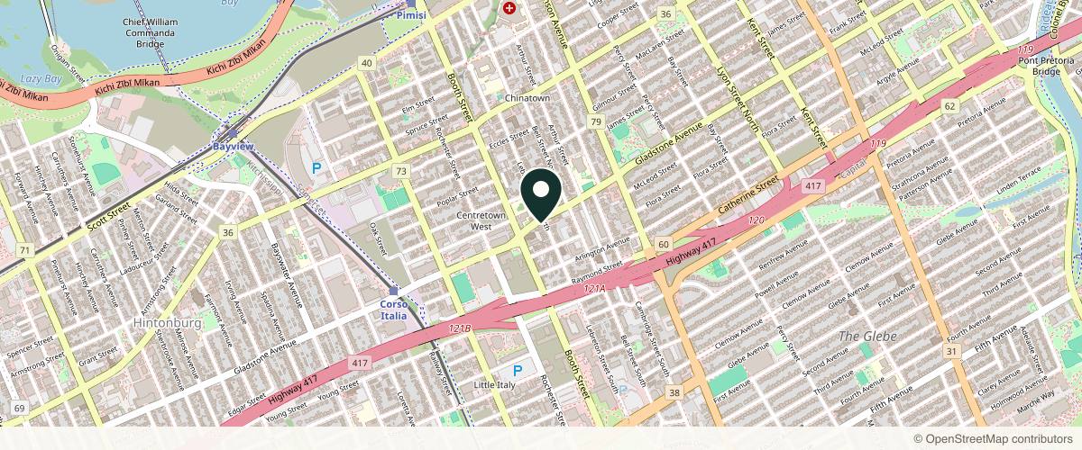 Map showing the exact location of ElevateRx Medical Aesthetics - Ottawa at 164 Lebreton St N, Ottawa, ON K1R 7H8, Canada