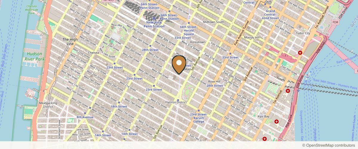 Map showing the exact location of Elite Aesthetics at 1145 Broadway Fl 2, New York, NY 10001, USA
