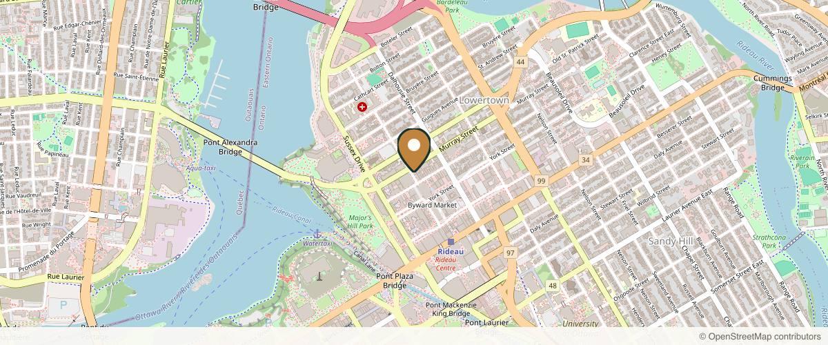 Map showing the exact location of Elite Beauty Lab - Medical Spa at 115 Parent Ave, Ottawa, ON K1N 7B5, Canada