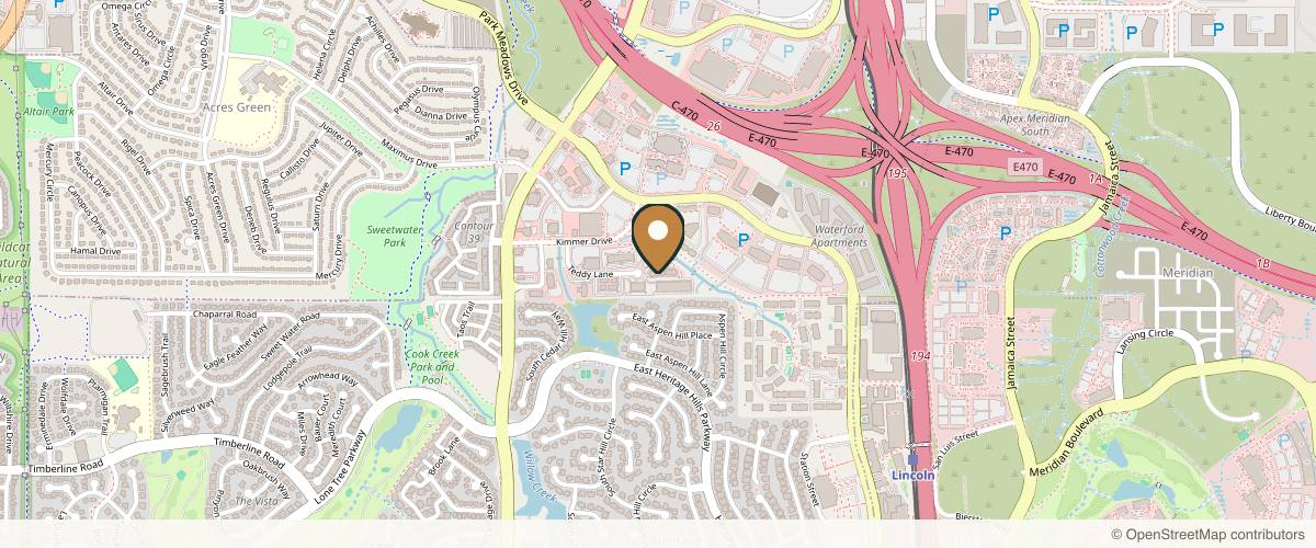 Map showing the exact location of Elite Medical & Aesthetics at 9362 Teddy Ln #204, Lone Tree, CO 80124, USA