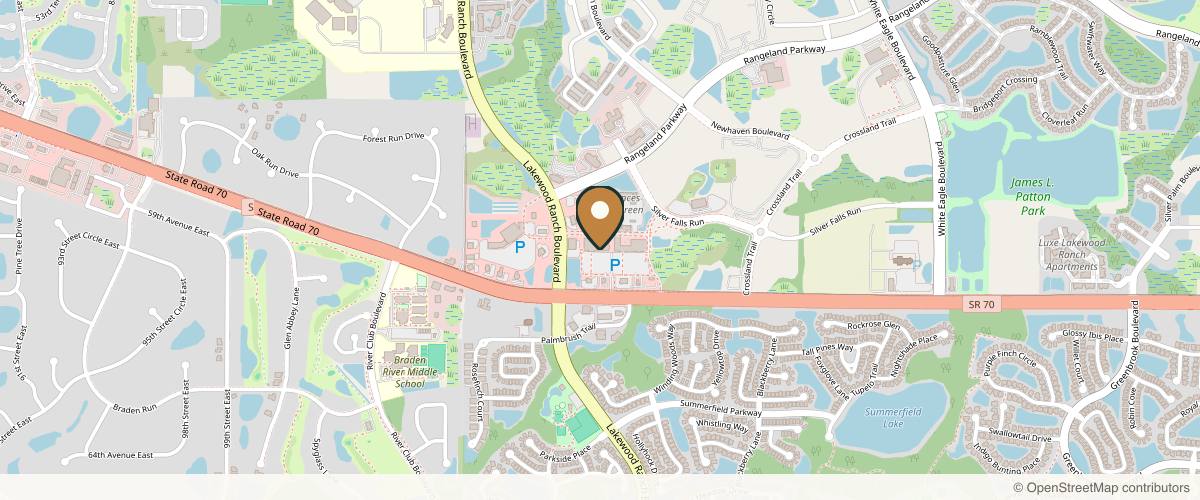 Map showing the exact location of Elite Medical Spa of Lakewood Ranch at 11549 SR 70 E Suite 102 – Loft, 16, Bradenton, FL 34202, USA
