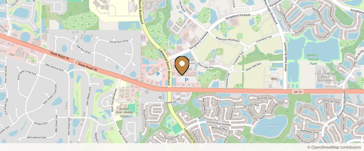 Map showing the exact location of Elite Medical Spa of Lakewood Ranch at 11549 SR 70 E Suite 102 – Loft, 16, Bradenton, FL 34202, USA