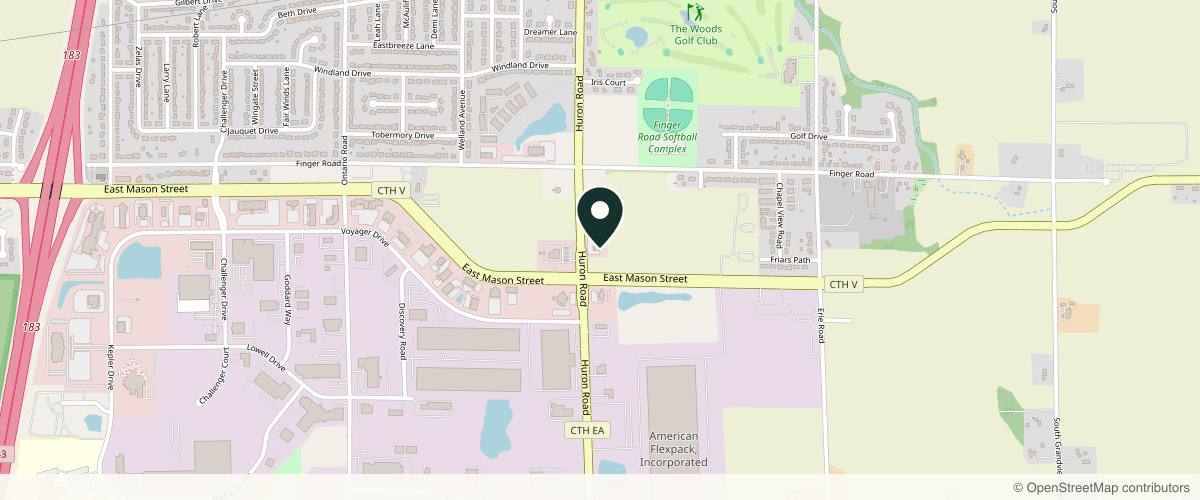 Map showing the exact location of Elite Spa- Aesthetics and Wellness at 825 S Huron Rd K, Green Bay, WI 54311, USA