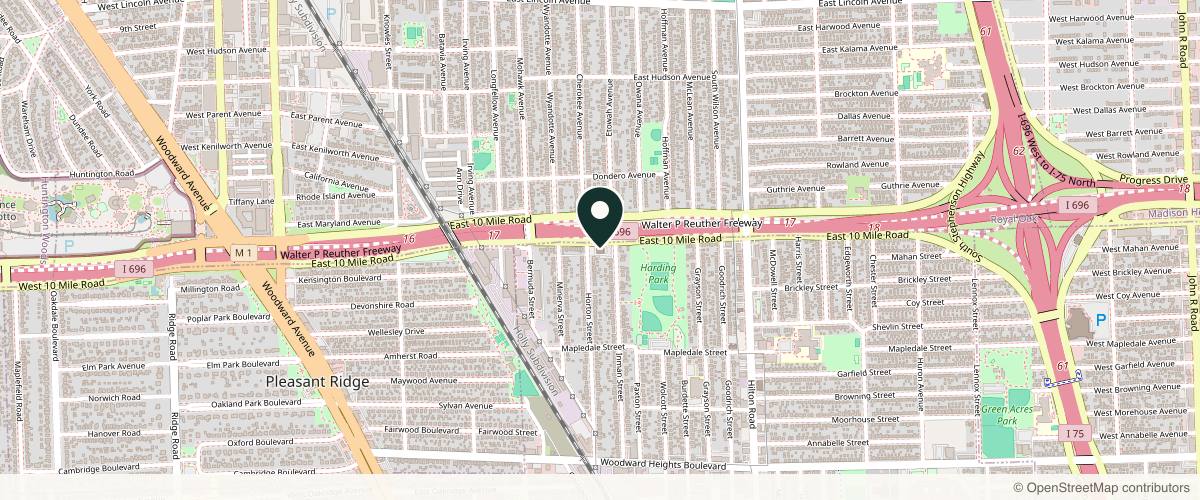 Map showing the exact location of Elizabeth Face + Body Med Spa at 928 E 10 Mile Rd Ste 300, Ferndale, MI 48220, USA