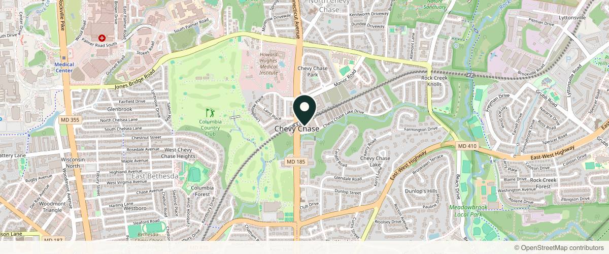 Map showing the exact location of Ella Skin at 8401 Connecticut Ave Ste 610, Chevy Chase, MD 20815, USA