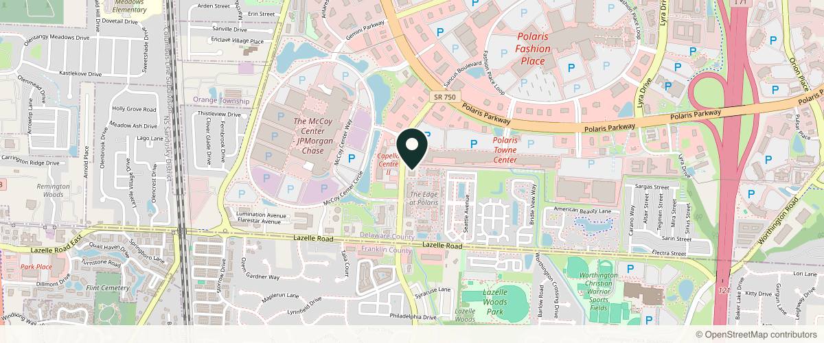 Map showing the exact location of Elysium Aesthetics and Wellness at 8600 Sancus Blvd suite 133, Columbus, OH 43240, USA