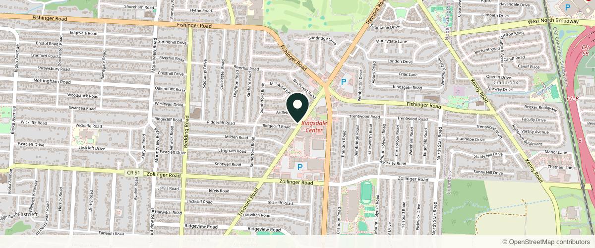 Map showing the exact location of em+zen™ - aesthetic medicine + precision wellness - Upper Arlington at 3223 Tremont Rd, Upper Arlington, OH 43221, USA